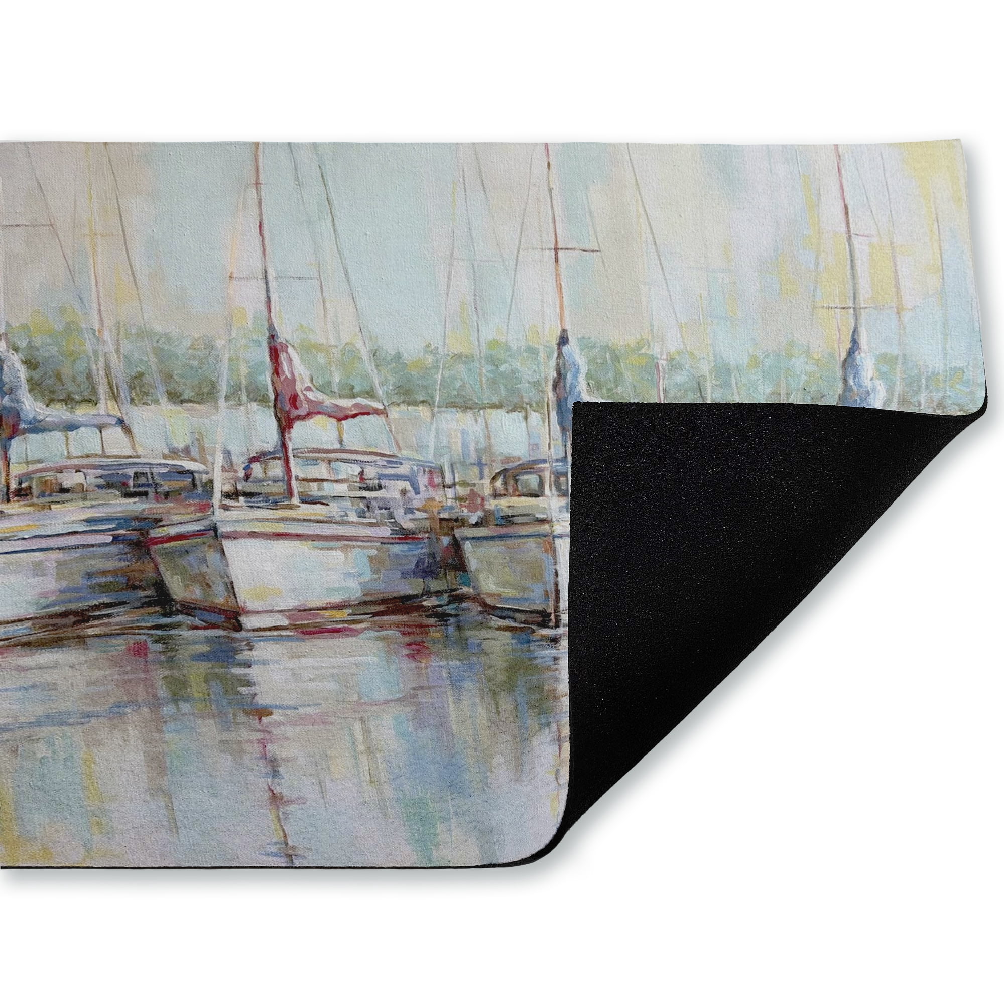 Stupell Industries Morning At The Marina Printed Outdoor Door Floor Mat, design by Linda Sperruzzi