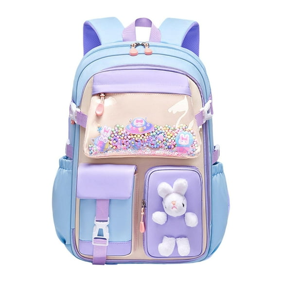 Mochila para niñas, mochila escolar duradera con cierre de cremallera, mochila con múltiples bolsillos, mochila para adolescentes y niños, actividades Azul