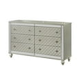 thumbnail image 3 of Benjara Cristo 62 Inch Wide Dresser with Mirror, 6 Drawers, Champagne Cross Pattern, 3 of 5