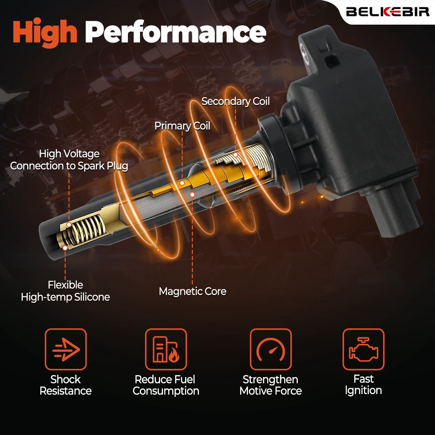 4PCS Ignition Coil Packs & Iridium Spark Plugs Compatible with 2.0L 2.5L 2012-2019 Mazda 3, 2016-2018 3 Sport, 2014-2017 Mazda 6, 2016-2020 CX-3, 2013-2018 CX-5, 2016-2018 MX-5 Miata Replace UF656