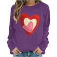 thumbnail image 5 of ZyeKqe Plus Size Womens Sweatshirts Valentines Day Fleece Lined Long Sleeve Shirts Loose Casual Fashion Pullover Tops, 5 of 6