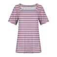 thumbnail image 5 of Fiudx Ropa de Mujer Top de Manga Corta con Cuello Stripecolor para Mujer Top con Cuello de Manga Corta, 5 of 5