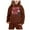 Coffee, variant on Hauaitttt Children's Middle and Older Children's Long Sleeved 2025 New Year's Print Hooded Top Sweater Pants Set New Girl Clothes Girls Clothes Size8 9 Girls Clothes Size 5 Set Baby Girl Picture