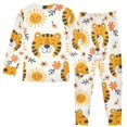 thumbnail image 2 of Dailycode Cotton Pajama Set Snug Fit Long Sleeve Top and Pants for 18M-8Y Tiger Face and Sun, 2 of 7