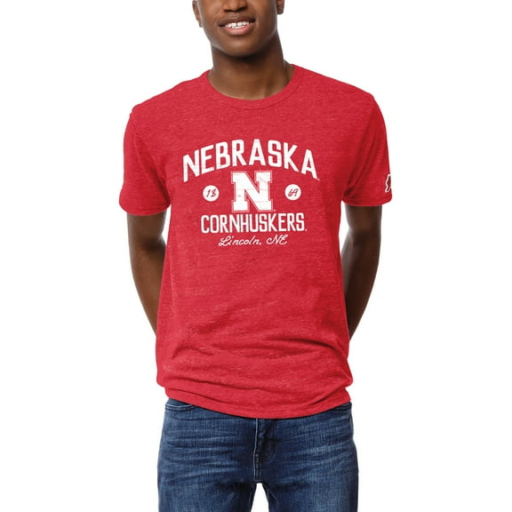 Men's League Collegiate Wear Heather Red Nebraska Huskers Victory Falls Tri-Blend T-Shirt