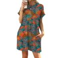 thumbnail image 4 of Deago Women's Summer Dresses Beach Boho Casual Loose T-Shirt Dress Floral Short Sleeve Flowy Sundress with Pockets, 4 of 9
