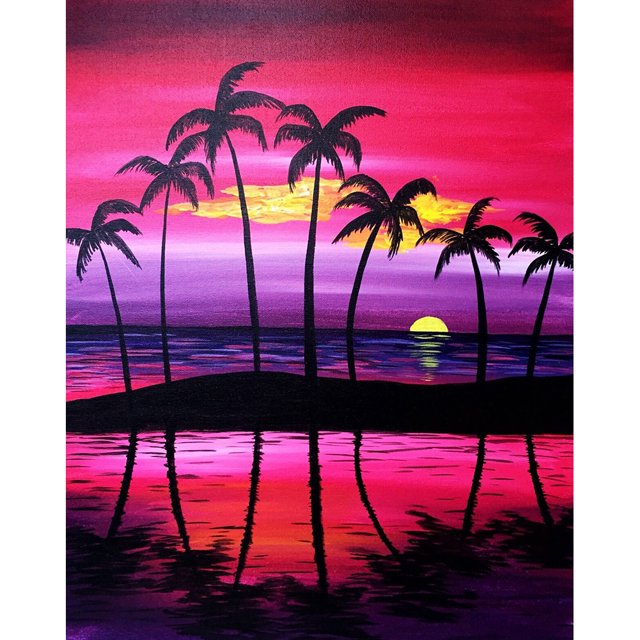 Taladro Diamante Pintura (DF3141) 5D DIY Completo Playa Árbol Bordado Mosaico Kit (W1283) 20X30cm Hugtrwg Para estrenar