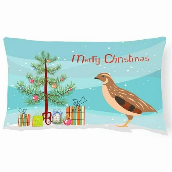Carolines Treasures BB9322PW1216 Golden Phoenix Quail Christmas Canvas Fabric Decorative Pillow, Teal, 12H x16W,