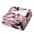 thumbnail image 3 of NIANHE Tree with pink flowers blanket, comfortable and soft, warm casual blanket, printed design, winter sofa dormitory home decoration, must-have travel product. Size is 30x40 inches., 3 of 5