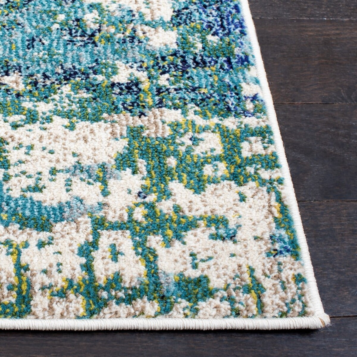 SAFAVIEH Madison Flowers Vintage Abstract Runner Rug, Green/Turquoise, 2'2" x 10'