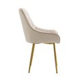 thumbnail image 3 of Dining Chairs, Velvet Upholstered Chair with Metal Legs, Armrest and Curved Backrest, Accent Leisure Armchair Single Sofa Chair for Living Room Bedroom, Ivory, 3 of 7