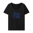thumbnail image 1 of Camiseta de mujer de verano transpirable con cuello redondo para el trabajo, vacaciones, viajes, desplazamientos Negro, 1 of 7