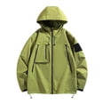 thumbnail image 2 of Rain Jackets for Men 2025 Windproof Waterproof Outdoor Zip Up Hooded Jacket with Pockets Outerwear Coat Hoodie, 2 of 4