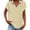 Beige, variant on Women's Fashion Casual Solid Color Collared Short Sleeve Shirt T-Shirt Top, Button Down Blouse for Smart Casual and Everyday Chic Style,Black,M
