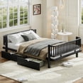 thumbnail image 5 of Queen Size Platform Bed with Storage Drawers, Metal Daybed Frame with Upgraded Round-Pipe Safety Design, Low Profile Platform for Bedroom,Black, 5 of 15