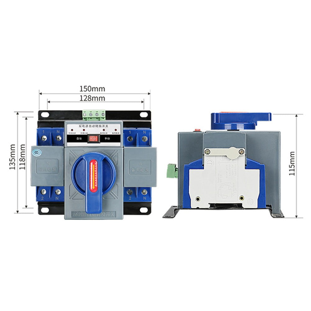 63A 2P Ats Dual Power Automatic Transfer Switch Generator Changeover Switch