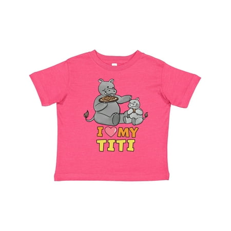 

Inktastic I Love My Titi Hippos Gift Toddler Boy or Toddler Girl T-Shirt