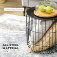 thumbnail image 3 of GVN Coffee Table,Side Tables,Coffee Table Set with Steel Wired Basket Body and Removable Top, Black, 3 of 7