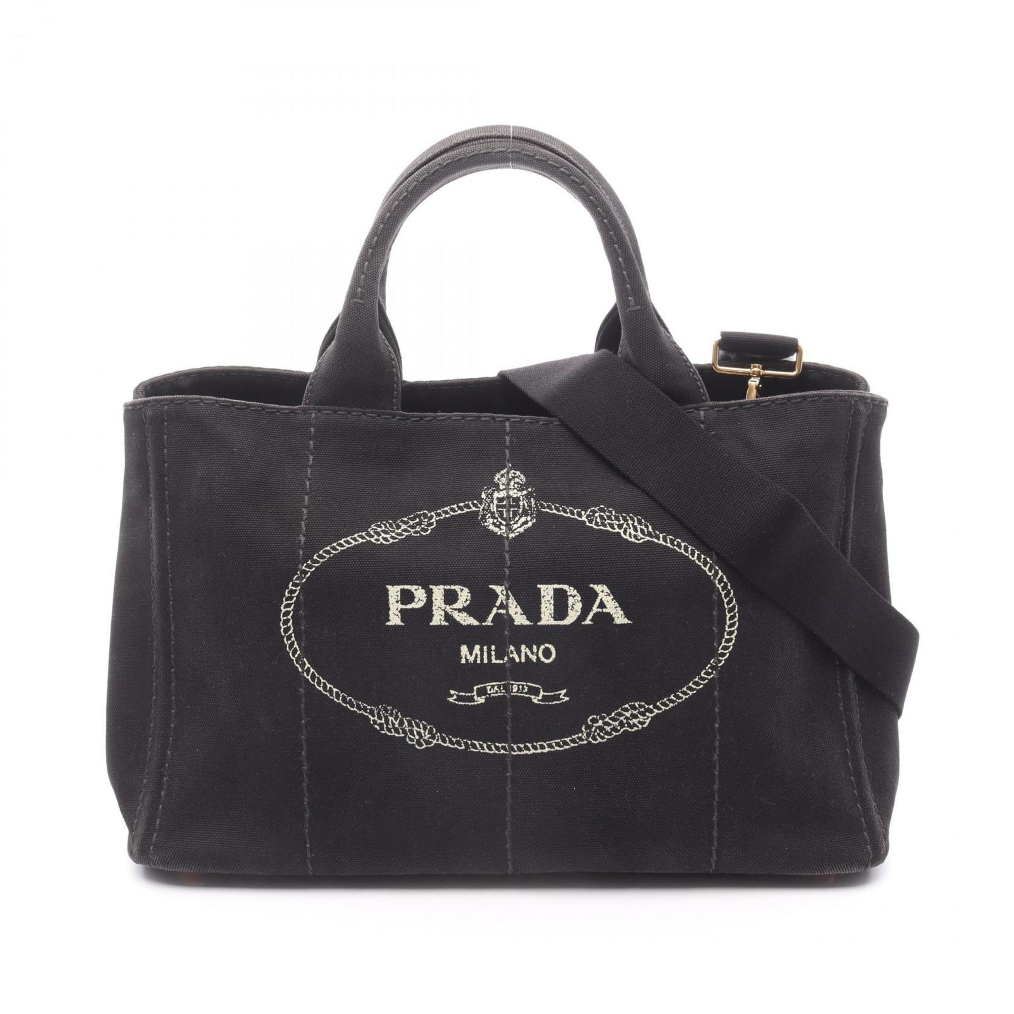 バッグ PRADA CANAPA SPORT CANVAS TOTE BAG Authentic PRADA Logo Canapa CanvasTote Bag Black L Size
