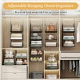 thumbnail image 6 of 5 Tier Hanging Closet Organizer with Adjustable Dividers, Foldable Storage Baskets for Clothing, Socks, Handbags, 6 of 7