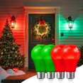 thumbnail image 2 of YANSUN Christmas Red and Green Light Bulbs, 2 Pack LED A19 E26 9W Christmas Light Bulbs, Party Holiday Lighting, Indoor Outdoor Christmas Decoration, 2 of 7