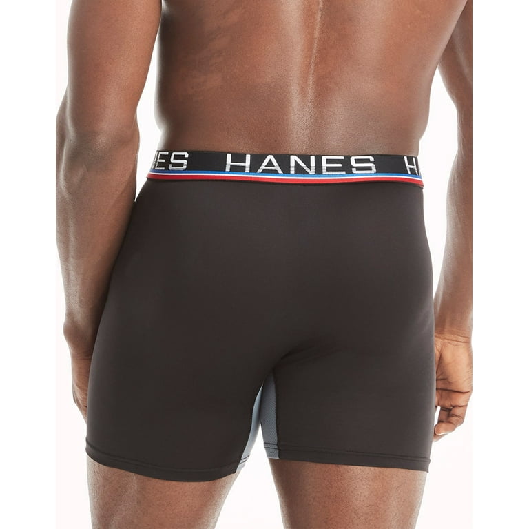 Hanes Sport Total Support Pouch Men's Boxer Brief Underwear, X-Temp, Black,  4-Pack Assorted M 