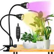 YEOLEH LED Grow Light for Indoor Plant Full Spectrum Clip-on Plant Light with Timer 3 Modes 10-Level Brightness