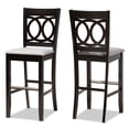 thumbnail image 2 of Baxton Studio Carson Modern and Contemporary Grey Fabric Upholstered and Espresso Brown Finished Wood 2-Piece Bar Stool Set, 2 of 9