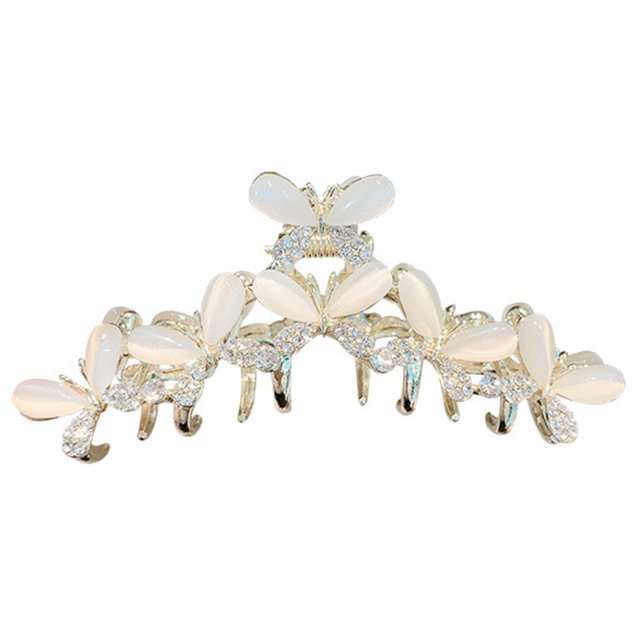 Pince à Cheveux en Strass - Grande Pince à Mâchoire Papillon Barrette