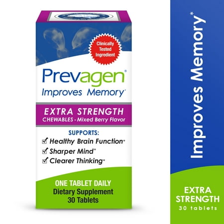 Prevagen Extra Strength Memory Improvement Chewable Tablets, Mixed Berry, 30