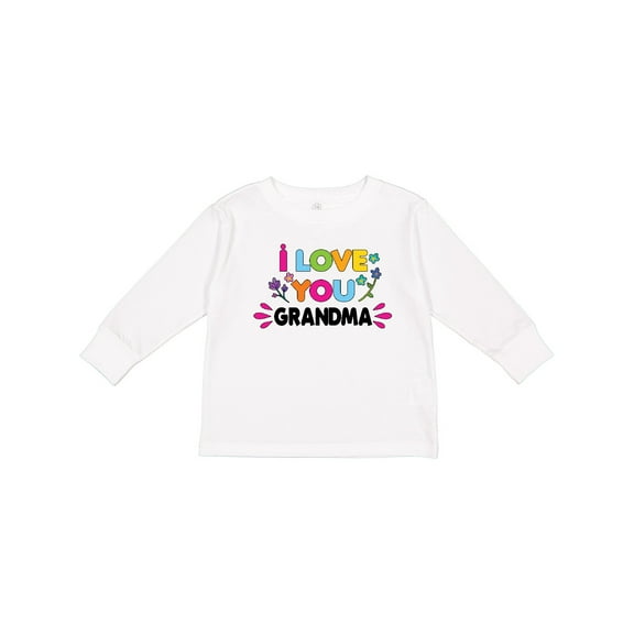 Inktastic I Love You Grandma with Flowers Girls Long Sleeve Toddler T-Shirt