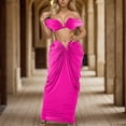 thumbnail image 2 of CHUOU Sexy Sleeveless Bodice Stretch Tight Floor Length Pleated Skirt Set, 2 of 5