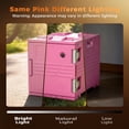 thumbnail image 3 of CAMMOO 82QT Heavy Duty Cooler Chest & Insulated Food Carrier with Wheels, Front-Loading Catering Hot Box Food Warmer for 5 Full-Size Pans (NOT Included), Pink, 3 of 9