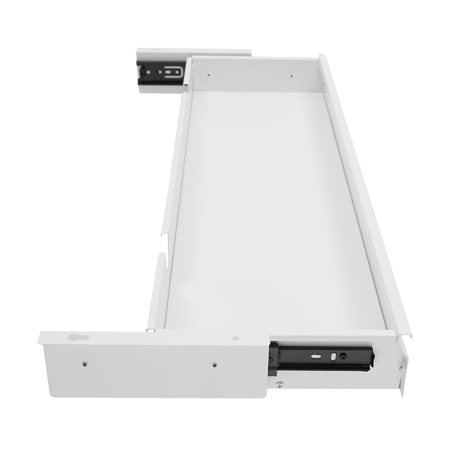 Under Desk Mounted Sliding Pull-out Drawer, Storage Organizer for Sit Stand Workstation, Pull-out Drawer