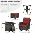 thumbnail image 3 of Bellefurn 6 Pieces Patio Furniture Sets with Fire Pit and Swivel Rocker Chairs,Outdoor Furniture with Fire Pit & Ottoman Outdoor Conversation Set for Porch Deck Backyard Poolside, 3 of 13