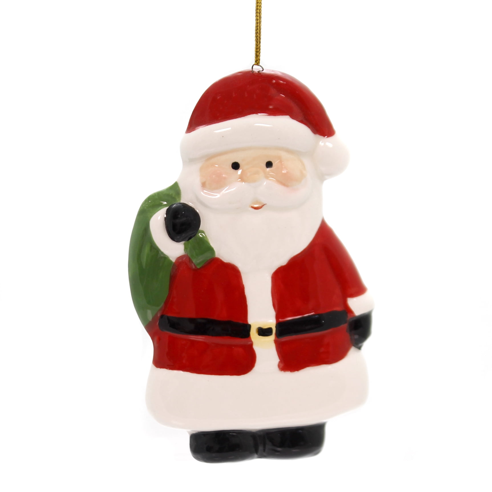 Holiday Ornaments SANTA CERAMIC ORNAMENT Ceramic Tree Gift Bag 9723470 Bag