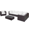 thumbnail image 3 of Modway Convene 7 Piece Outdoor Patio Sectional Set in Espresso White, 3 of 8