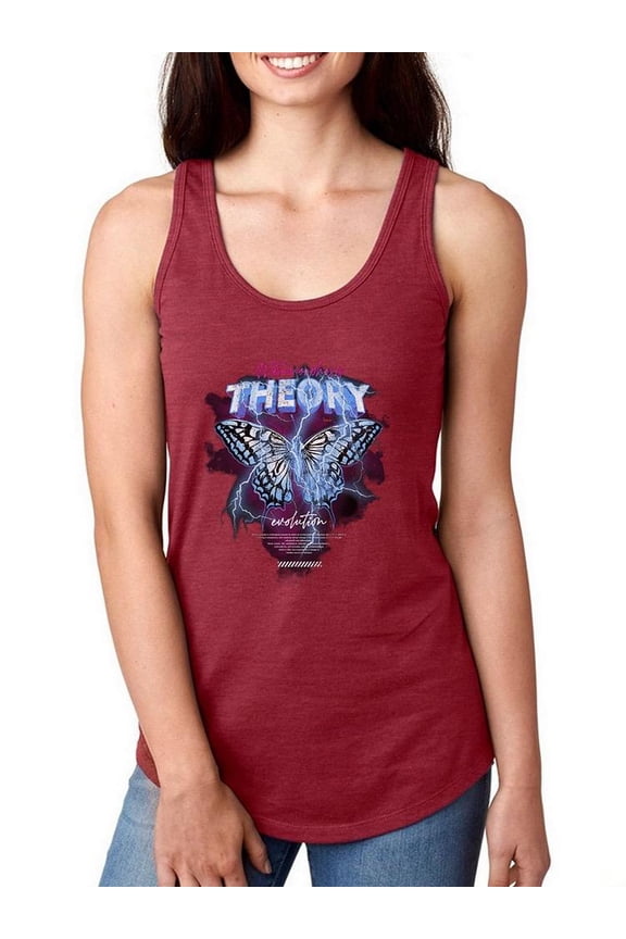 Butterfly Strike Lightning Racerback Tank Women - Women Racer Back, Cardinal Red, Medium
