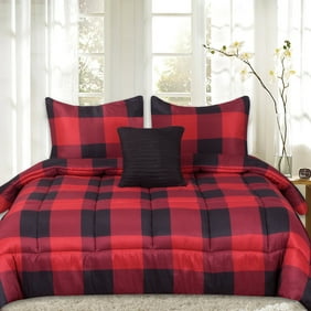Buffalo Plaid Reversible Down Alternative Comforter Set Walmart Com