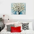 thumbnail image 5 of Nawypu  Flowers Canvas Wall Art Blue and White Blossom Pictures Contemporary Palette Knife Floral Textured Painting for Bedroom Living Room Decor, 5 of 6