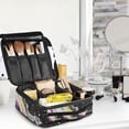 thumbnail image 5 of FORMRS Travel Makeup Bag Large Capacity Train Case Cosmetic Organizer with Adjustable Dividers, Colorful White, 5 of 8