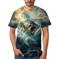 thumbnail image 4 of LAOLIUSN Men's Fishing Graphic T-Shirt, Bass Fish Water Splash Tee, Outdoor Short Sleeve Fishing Shirt, S-4XL, 4 of 7