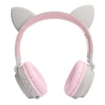 thumbnail image 2 of Auriculares con oreja de gato, auriculares plegables inalámbricos con luz LED 3D, Bluetooth 5,0, con micrófono, 2 of 8