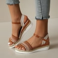 thumbnail image 4 of VEKDONE Sandales à Enfiler pour Femmes Mode Décontractée Été Nouveau Style Bouche de Poisson Talon Compensé Semelle Épaisse, 4 of 6