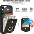 thumbnail image 2 of iPhone 14 Pro Max [8 in 1] Wallet Cover with Card Holder+3 Screen Protector+Camera Cover+Lanyard Crossbody Strap Leather 360°Swivel Ring Stand Heavy Duty Protective Flip Folio Cover 6.7", 2 of 7