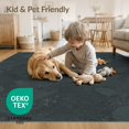 thumbnail image 4 of ODIKA 8'x10' Charcoal Gray Abstract Brush Strokes Washable Area Rug Dynamic Textured with Modern Flair Non-Shedding, Easy Care, for King Size Bedroom Under Bed, Master Suite, 4 of 7