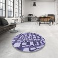 thumbnail image 4 of Ahgly Company Machine Washable Indoor Square Transitional Blue Angel Blue Area Rugs, 6' Square, 4 of 7