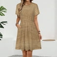 thumbnail image 2 of Textile Burlap Horizontal Background with Natural Texture Dress Fashion Beach Short Sleeve Dresses Female Party Printed Sundress, 2 of 7