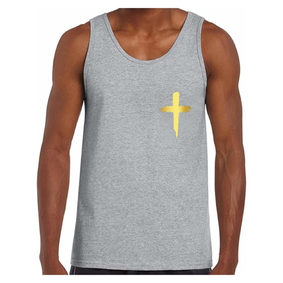 Awkward Styles Golden Cross Tank Top Shirts for Men Christian Mens Tanks Christian Cross Clothes for Men Jesus Lord Christian Birthday Gifts Jesus Cross Shirts Jesus Clothing Cross Mens Shirt