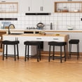 thumbnail image 1 of QinaQin Bancos para barra de 24 pulgadas con asiento curvo acolchado, diseño tapizado y fácil armado para isla de cocina o desayunador, 1 of 7